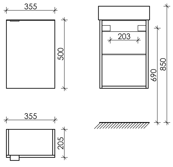 Тумба под раковину Sancos  Mini MN35EGR дуб галифакс натуральный